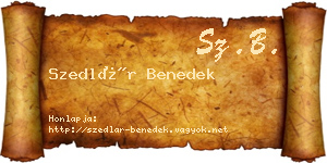 Szedlár Benedek névjegykártya
