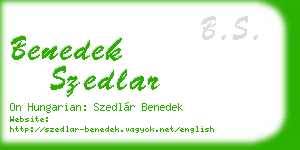 benedek szedlar business card