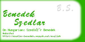 benedek szedlar business card